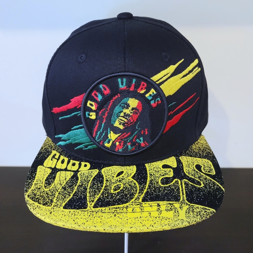 Good Vibes Bob Marley Patch Black Snapback